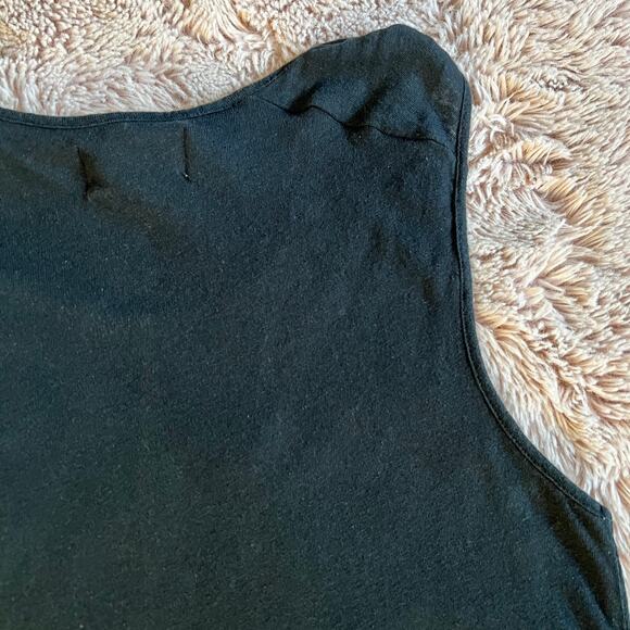 NWT Current/Elliot Black The Tied Up Muscle Linen Blend Tank Top Size 0 FLAW - Picture 10 of 14